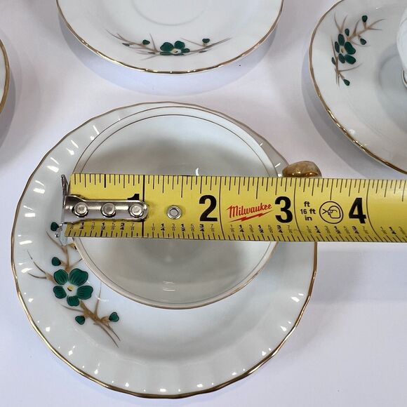 Antique Footed Teacup And Saucer Set Regal China‎ Occupied Japan Emerald Pattern - Picture 6 of 15
